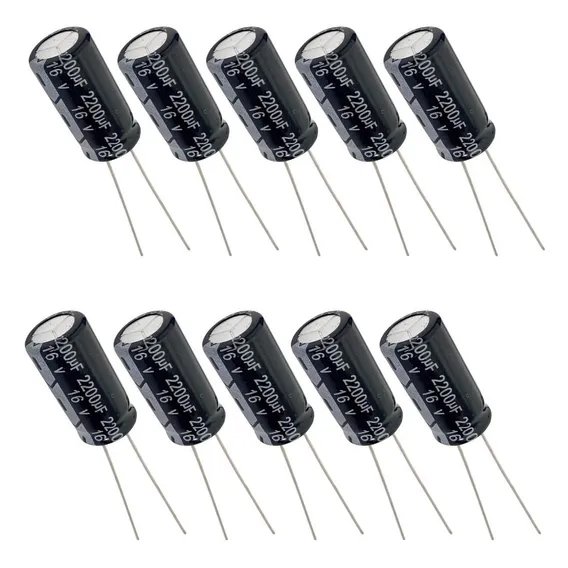 Capacitor Eletrolítico 2200uf 16v - 10 Peças Foto 1