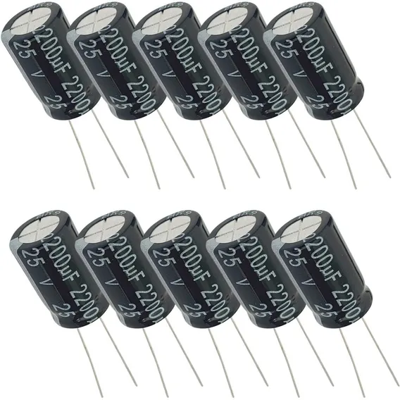 Capacitor Eletrolítico 2200uf 25v - 10 Peças Foto 1