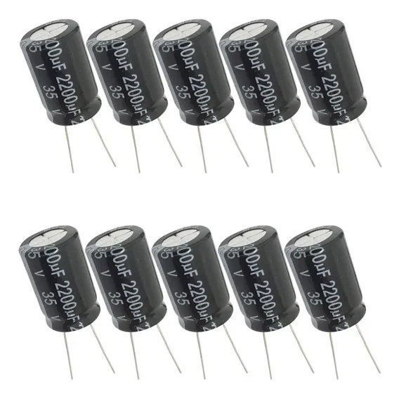 Capacitor Eletrolítico 2200uf 35v - 10 Peças Foto 1
