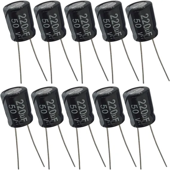 Capacitor Eletrolítico 220uf 50v - 10 Peças Foto 1
