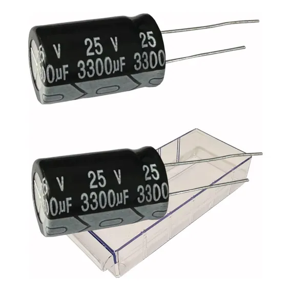 Capacitor Eletrolítico 3300uf X 25v (2 Peças) Foto 1