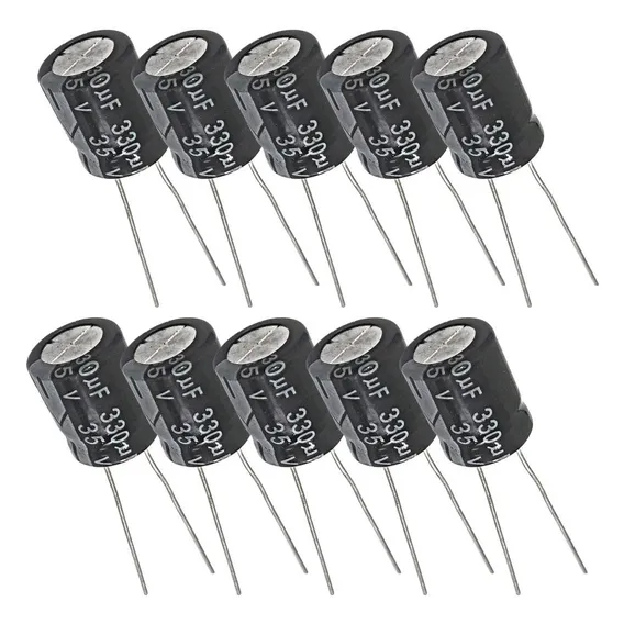 Capacitor Eletrolítico 330uf 35v - 10 Peças Foto 1