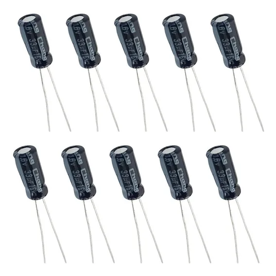 Capacitor Eletrolítico 33uf 16v - 10 Peças Foto 1