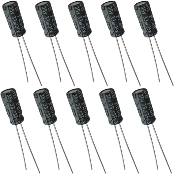 Capacitor Eletrolítico 33uf 35v - 10 Peças Foto 1