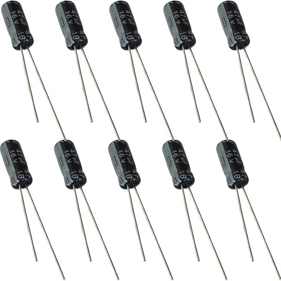 Capacitor Eletrolítico 47uf 16v - 10 Peças Foto 1