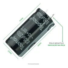 Capacitor Eletrolítico 820uf X 200v 105º - Alta Qualidade Foto mini 3