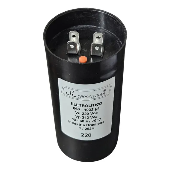 Capacitor Eletrolítico 860-1032uf 220v Marca Jl P/ Partida Foto 1