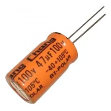 Capacitor Eletrolitico Bipolar 47uf X 100v Capc0002 Laranja Foto mini 1