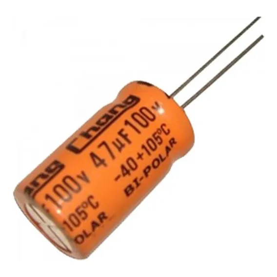 Capacitor Eletrolitico Bipolar 47uf X 100v Capc0002 Laranja Foto 1