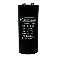 Capacitor Jl 430-516uf 110vac Eletrolítico Partida De Motor Foto mini 1