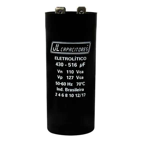 Capacitor Jl 430-516uf 110vac Eletrolítico Partida De Motor Foto 1