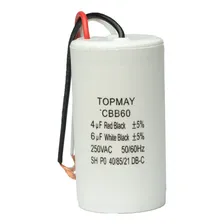 Capacitor Partida 4uf + 6uf - 250v P/ Motor Ventilador Foto mini 1