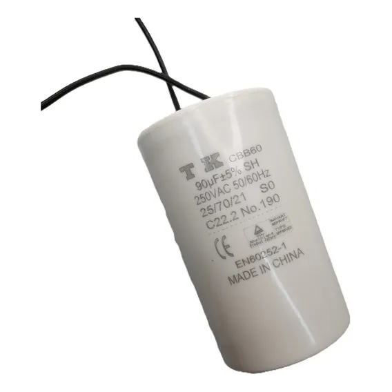 Capacitor Permanente 90uf 250vca Fios Foto 1