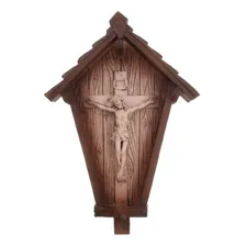 Capela Adorno Com Crucifixo Resina De Parede 18cm Foto  mini 1