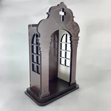 Capelinha Orat贸rio Tabaco 23,5 Para Imagem Santa De 15cm Foto mini 4