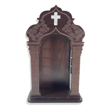 Capelinha Orat贸rio Tabaco 23,5 Para Imagem Santa De 15cm Foto mini 1