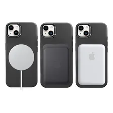 Capinha Capa Case Magbolt Defender Case Para iPhone 14 Plus Com Magsafe Em Couro Genuino E Espuma De Mem贸ria Espacial Anti-impacto - Preto Foto mini 3