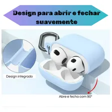 Capinha Case Para AirPods 4 Geração 4 Silicone Macia Com Gancho Mosquetão Foto mini 3