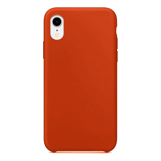 Capinha Case Silicone Aveludado Compatível Com iPhone XR Cor Laranja Foto 1
