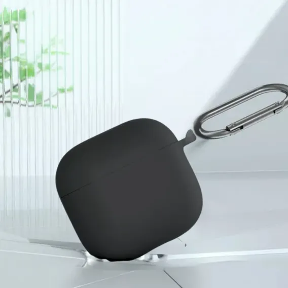 Capinha Case Silicone Protetora Para AirPods 4 Geração 4 Mosquetão Gancho Foto 1