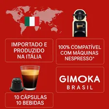 Cápsula Nespresso Cafe compativel Nespresso Gimoka importado Espresso Italia sabor Vellutato 100% arabica 10 Unidades Foto mini 4