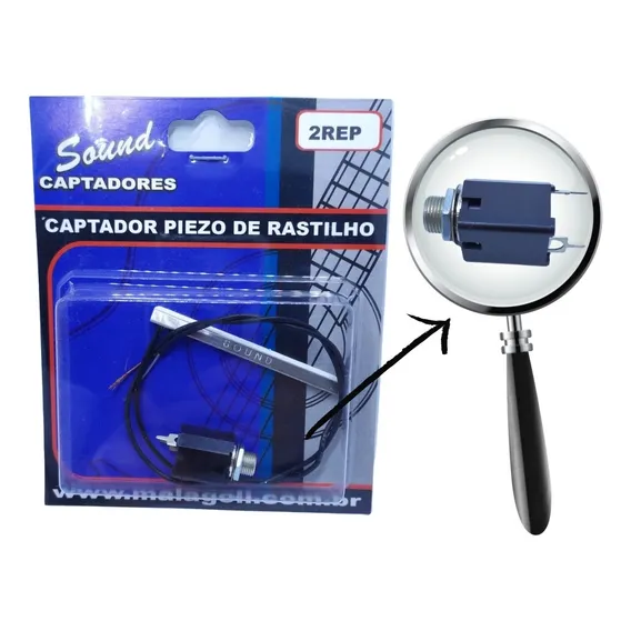 Captador Piezo Rastilho Violão Aço Malagoli 2rep Foto 1