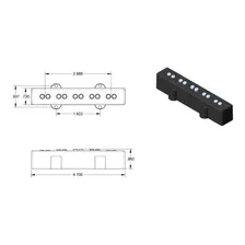 Captador Seymour Duncan Apollo Jazz Bass 5 Cordas Ponte Foto mini 4
