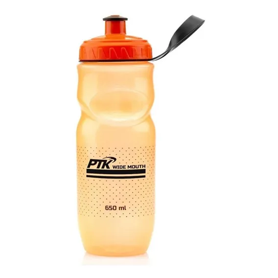 Caramanhola Ptk Boca Larga 650ml Ciclismo Linda Garrafa Cor Laranja Foto 1