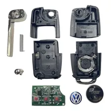 Carcaça Controle Chave Canivete Alarme Olimpus Led Vermelho P/ Vw Gol G1-g4 433mhz - Inclui Logo Vw Foto mini 4
