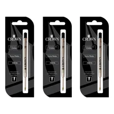 Carga Crown Parker Refil Caneta Esfero Preto Ca14007a C/3 Un Foto mini 1
