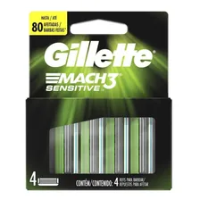 Carga Gillette Mach 3 Sensitive com 4 unidades Foto mini 1