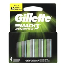 Carga Gillette Mach 3 Sensitive com 4 unidades Foto mini 1