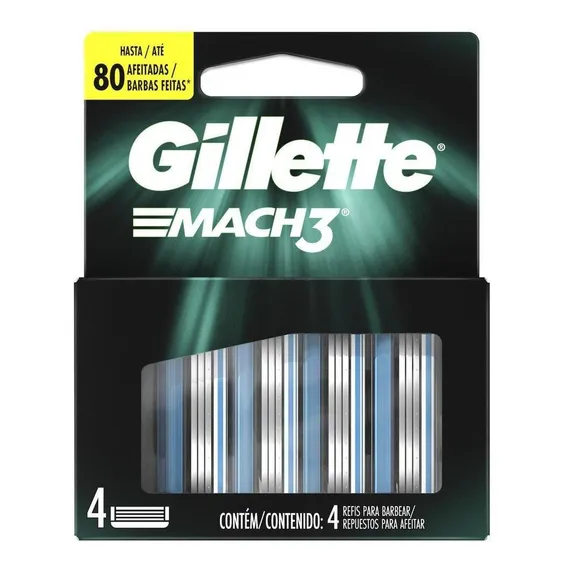 Carga Gillette Mach3 com 4 unidades Foto 1