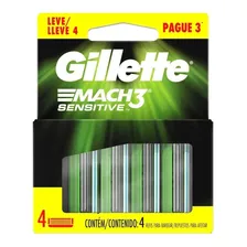 Carga Gillette Mach3 Sensitive Com 4 Cartuchos Foto mini 1