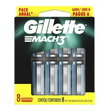 Carga para Aparelho Gillette Mach3 Leve 8 Pague 6 Foto  mini 1