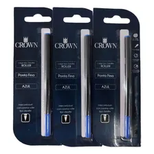 Carga Refil Caneta Crown Roller Azul 22007a 3 Unidades Foto mini 1