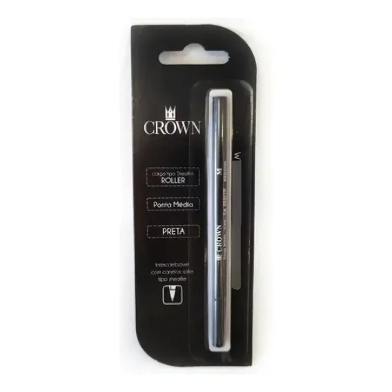 Carga Refil Roller Caneta Crown Preta Ca22007p Foto 1