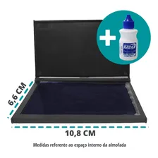 Carimbeira Grande P/ Carimbo Almofada + 1 Tinta Azul Refil Foto  mini 1