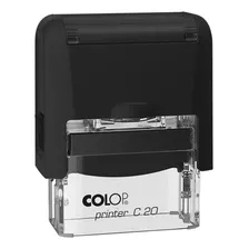 Carimbo Automático C20 Personalizado Com Seus Dados Tinta Preto Exterior Preto Foto mini 1