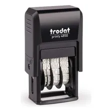 Carimbo Datador Auto-entintado Trodat 4850 C/ Texto Lançado Tinta Preto Exterior Preto Foto mini 2