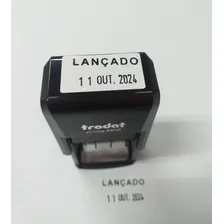 Carimbo Datador Auto-entintado Trodat 4850 C/ Texto Lançado Tinta Preto Exterior Preto Foto mini 4