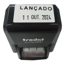 Carimbo Datador Auto-entintado Trodat 4850 C/ Texto Lançado Tinta Preto Exterior Preto Foto mini 3