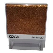 Carimbo De Glitter Tinta Preto Exterior Bronze Foto mini 1
