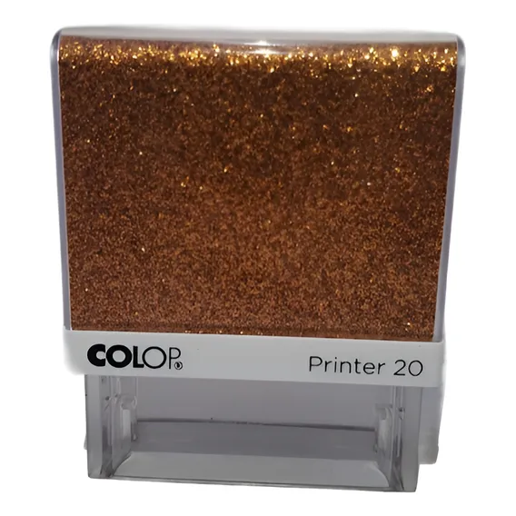 Carimbo De Glitter Tinta Preto Exterior Bronze Foto 1