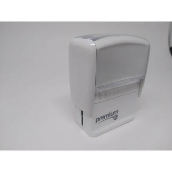 Carimbo Premium 20 tinta preto exterior branco Foto 1