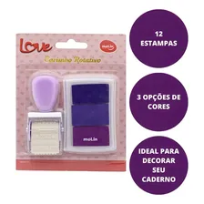 Carimbo Rotativo Love + Carimbeira Roxo No Estojo Molin Foto mini 4