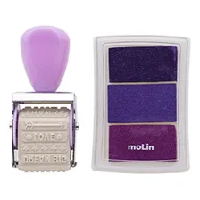 Carimbo Rotativo Love + Carimbeira Roxo No Estojo Molin Foto mini 2