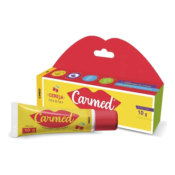 Carmed Creme Hidratante Protetor Labial Cereja 10g Foto 1