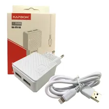 Carregador 2 Portas Usb CompatÃvel Lighting (ios) Qc3.0 Fast Charge Cor Branco Foto mini 1