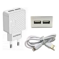 Carregador 2 Portas Usb CompatÃvel Lighting (ios) Qc3.0 Fast Charge Cor Branco Foto mini 2